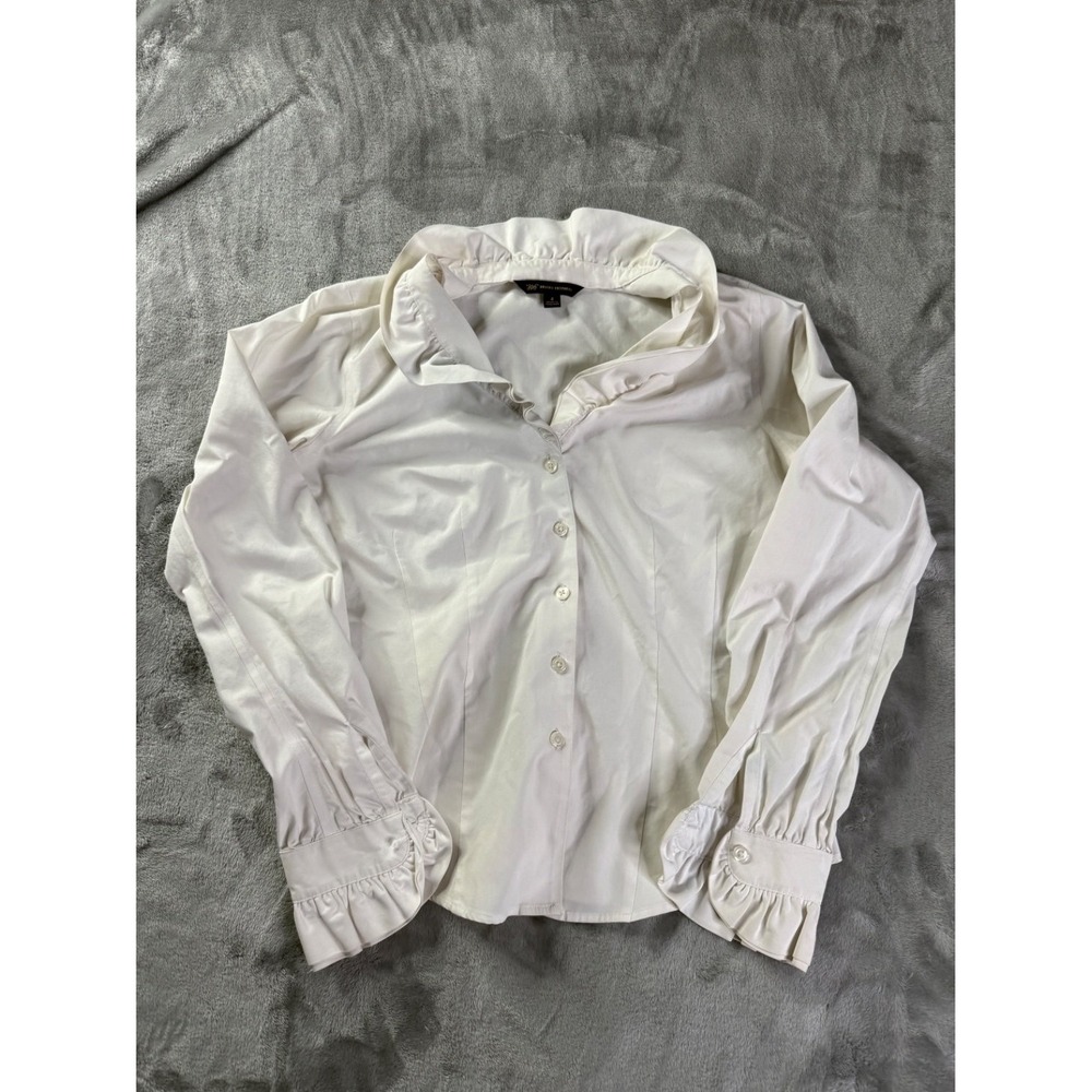 Brooks Brothers Blouse "346" Womens Size 4 White Long Sleeve Classic Fit